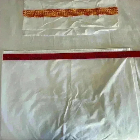 Vintage White Cotton Embroidered Full Size Flat Sheet 1 Pillowcase Crochet - Picture 5 of 5